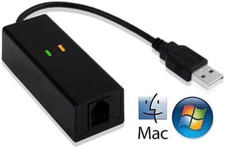 Premium 56K Dial-Up Internet Fax Modem for PC Mac System - No Driver Installation Needed