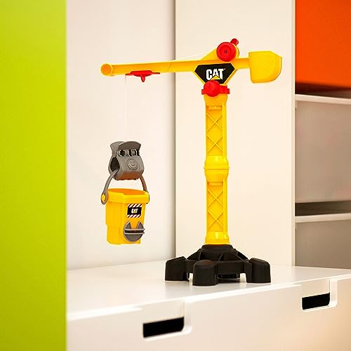 Theo Klein 3256 Caterpillar - Baustellenkran I Kran mit Kurbel für Links- und Rechtshänder I 360 Grad drehbar I Spielzeug für Kinder ab 3 Jahren