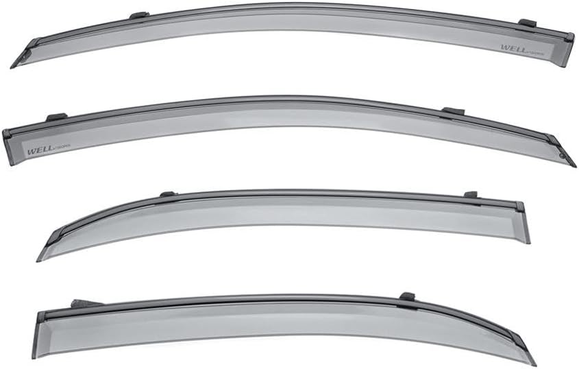 WellVisors Window Visors Wind Deflectors Compatible with Suzuki 2002-2007 Aerio SX Sedan with Black Trim Rain Guards 3-847SK005