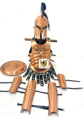 HISTORIC HANDICRAFT Conjunto medieval de 300 películas espartanas de caballero griego romano disfraz Halloween Rola Play Armour King Leonidas Set para hombres adultos