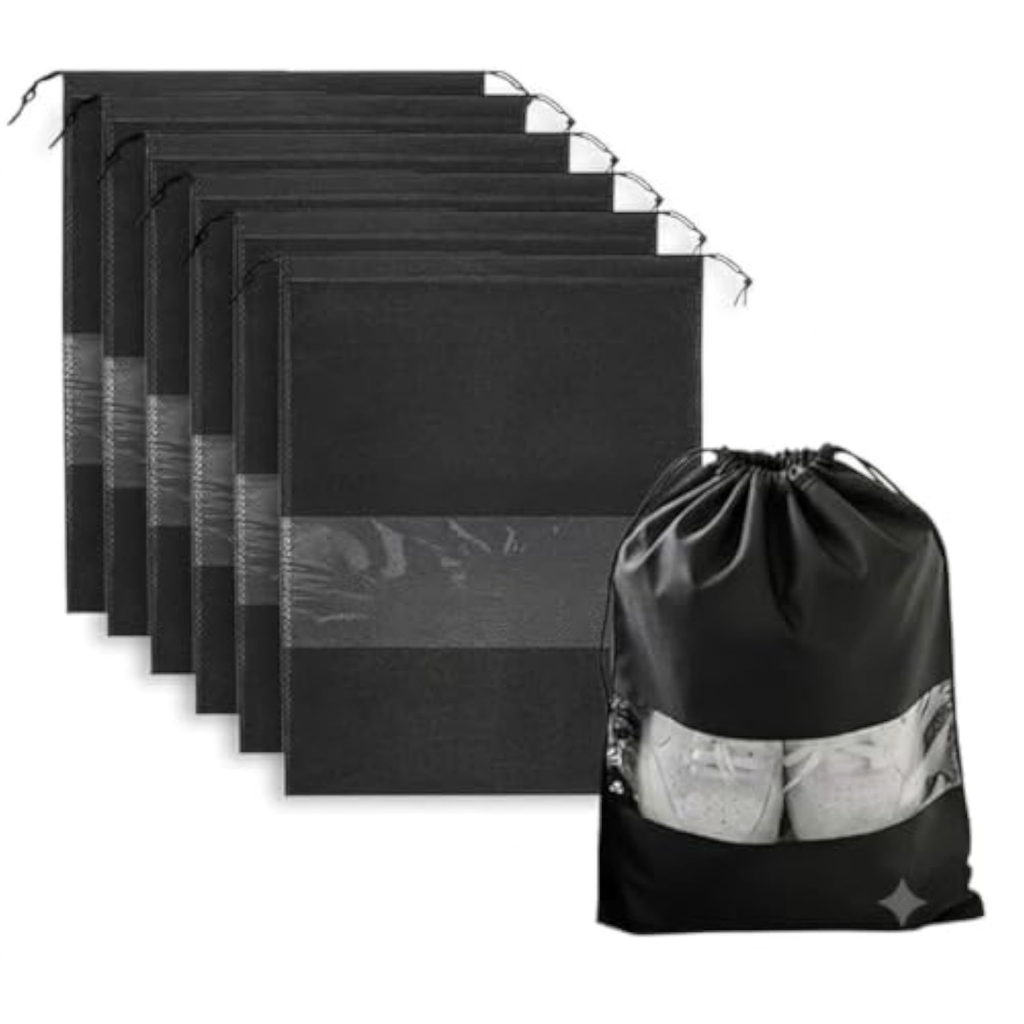 Pack of 6 Waterproof Shoe Bags with Clear Window