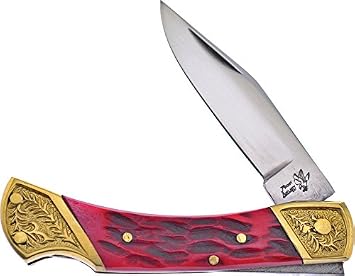 Frost Cutlery Lockback Red Jig Bone