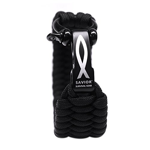 Savior Survival Gear Paracord Bracelet with Stainless Steel Adjustable Shackle