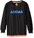 adidas Little Boys' Performance Logo Long Sleeve Tee Shirt, Caviar Black, 7X