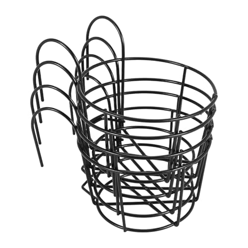 Asyduey 4 Piezas Maceteros Colgantes para Barandillas, Soportes para Macetas, Estantes de Hierro para Plantas, Valla, Soporte de Macetas de Metal para BalcóN, Cesta para BalcóN, PequeñO