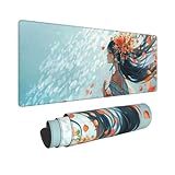 Grand Tapis de Souris Gamer 500x250mm Tapis Souris XXL, Lavable Fille d'anime Mousepad Gaming avec Bords Cousus et Base en Caoutchouc Antidérapante, pour Gamer/PC/Ordinateur/Personnel de Bureau, P1351
