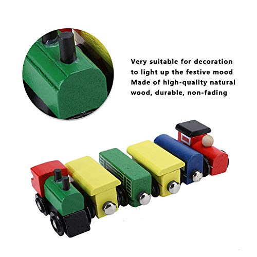 2 Set Kleiner Zug Holz Eisenbahn Spielzeug Kinderspielzeug Holzzug Lernspielzeug Holzzug Baby Spielzeug Frühes… – Bild 4