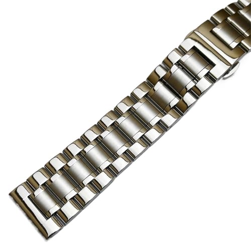 [���X] �J�[�u�G���h�E�H�b�`�X�g���b�v�o���h 18mm 19mm 20mm 22mm 21mm 23mm 24mm �V���o�[�\���b�h�X�e�����X�X�`�[���E�H�b�`�o���h�u���X���b�g�N�C�b�N�����[�X �N���X�v(Silver,19mm)