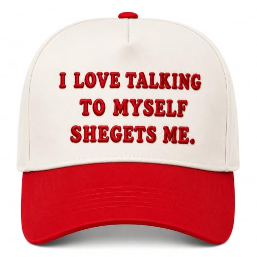 I Love Talking to Myself Shegets Me Funny Trucker Hats Vintage red