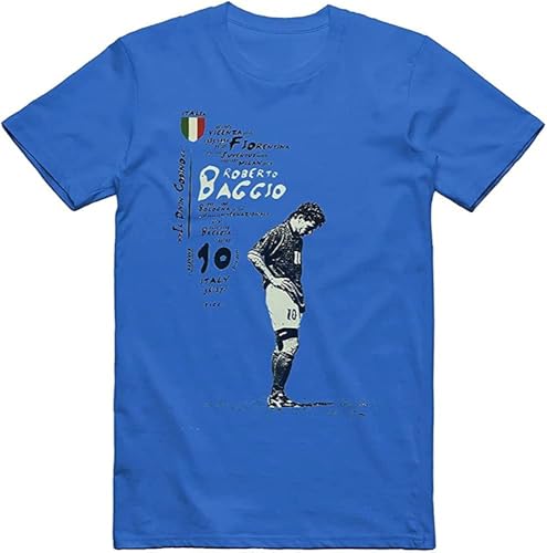 CHAOOFANG ASWF T Shirt Man Roberto Baggio Italy 90 Sport USA 94 Divine Ponytail Schillaci Sapphire