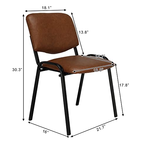 Image of VINGLI Rustic Waiting Room Chairs: 10-pack PU Stackable Church & Office Chairs for Conference Room, Reception, & Lobby