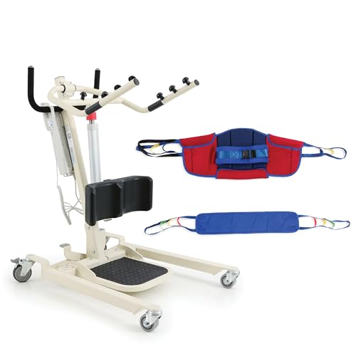 AireMed Full Electric Sit to Stand Lift – Safely Sit, Stand or Transfer with Ease - Ideal Stand Assist Electric Patient Lift for Home or Healthcare Facilities - Large Torso Sling & Buttock Strap
