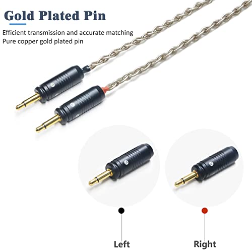 GUCraftsman 6N Single Crystal Silver Upgrade Headphone Cable 3.5mm/4.4mm/4Pin XLR Cable for Focal Clear MG Elegia Stellia Elear Clear Pro MG Celestee Elex Radiance (4.4mm Plug) by GUCraftsman - Image 2