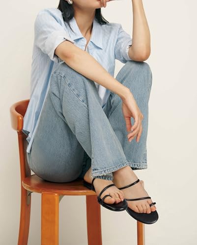 Strappy Flat Sandals for Women Open Toe Slip On Slides Toe Ring Cross Strap Slippers Sandals Casual Comfortable Summer Beach Flat Shoes3