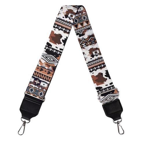 Image of Coldinair Aztec Geometric Cow Print Purse Straps Replacement Wide Crossbody Bag Strap Adjustable Wide Guitar Straps for Handbags Luggage Strap
