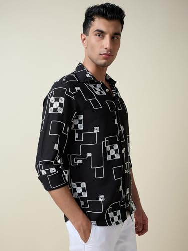 Image of Thomas Scott Mens Regular Fit Embroidered Full Sleeves Casual Shirt