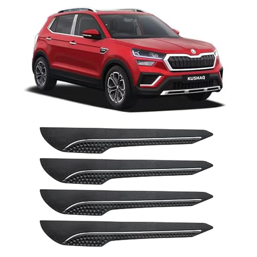 Image of AOSIS-Car Bumper Protector /Bumper Guard for Skoda Kushaq Monte Carlo with Single Chrome Stripe (4-Pcs)