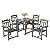 VEVOR Outdoor HIPS Patio Dining Set, 5 Pieces Patio Table and Chairs Set, All Weather Garden Square Furniture Table Sets, Patio Conversation Set, for Lawn, Deck, Backyard, Poolside, Light Gray