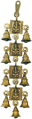 Ganesha Door Hanging Bells In Brass Neelkanth Rudraksha