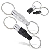 Tyqour 2 Stück Abnehmbarer Schnellverschluss Schlüsselanhänger Schlüsselbund Schlüsselring Doppel Geteilt Schlüsselringe für Home Auto Zubehör Schloss Halter