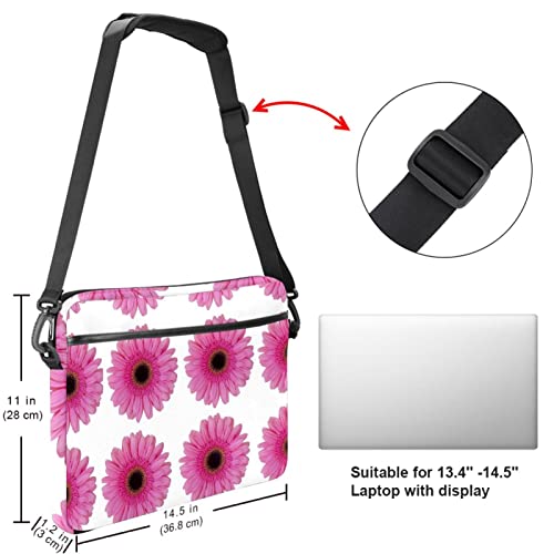 Sacoche ordinateur 13-14.5 pouces finitions premium motif floral rose - 5