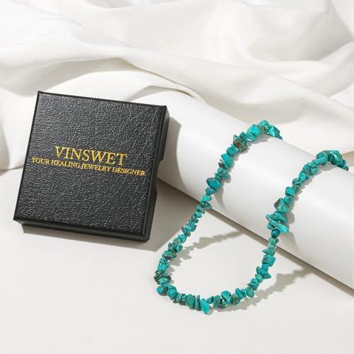 Vinswet Choker Necklace for Women Real Stone and Crystals Necklaces 4mm Beaded Choker Jewelry Meditation Gemstone Gift for Women — view 4