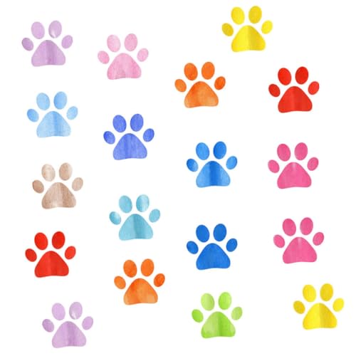 Vinilos decorativos de huellas de perro coloridas 3 hojas 30x20 cm