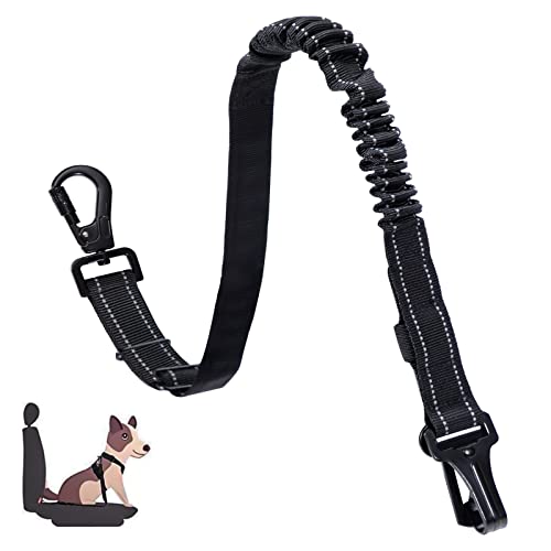 Tunejoy Cintura di Sicurezza per Cani Elastico Guinzaglio per Cane Auto Imbracatura Regolabile per Auto per Cani con Ammortizzazione e Forte Moschettone