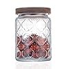 Vintage Glass Storage Jar Airtight Mason Jar with Lid Canister for SweetsCoffeeTeaCotton buds Container for Shop or House DecorKitchen PantryBathroom Crabapple 24oz700ml