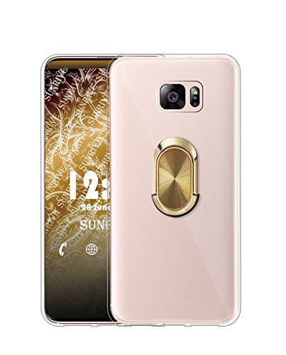 Sunrive Funda para HTC U Ultra, Silicona Transparente Gel Carcasa Case Bumper Anti-Arañazos Espalda Cover Anillo Kickstand 360 Grados Giratorio(A4 Dorado) + 1 x Lápiz óptico