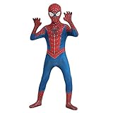 ZUOZHE Spiderman Kostüm Kinder,Spiderman Homecoming Kostüm,Super Hero Spiderman Kostüm für Erwachsene,Halloween Cosplay BüHnen Performance Anzug,Spiderman Web Verkleidung Party Cosplay Kostüm