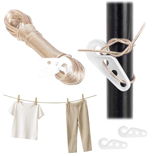 KADAX Filo per bucato, 20 m, 2 mm, con anima in acciaio e rivestimento in plastica, resistente alle intemperie, per balcone, giardino e campeggio, guinzaglio extra forte (oro)