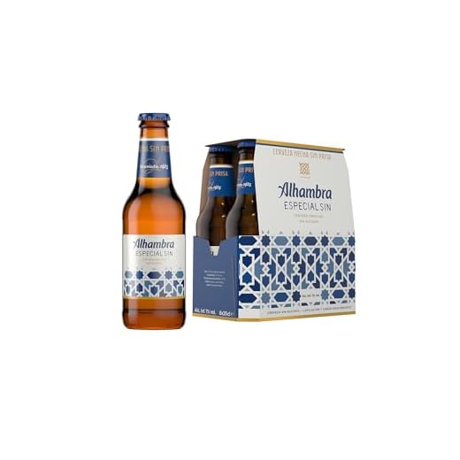Alhambra Especial SIN, Pack 6 Botellas x 25 cl, Cerveza Lager Sin Alcohol de Baja Fermentación, 0.75% de Alcohol