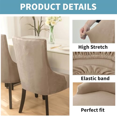 Apexbound Velvet Tufted Wingback Chair Cover Slipcovers-Accent Chair Cover Slipcover With Arm,Reusable Protector Arm Dining Chairfor Dining Room Banquet Home Decor Etc Machine Washable thumb #3