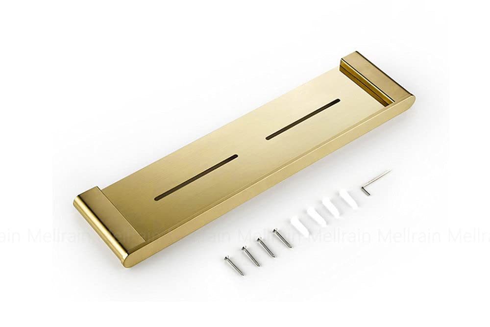 VVW&LIU Accesorios de baño de Oro Cepillado Juego de herrajes Toallero Barra de riel Toallero Soporte de Papel Gancho para Bata Jabonera Cepillo de Inodoro, Estante