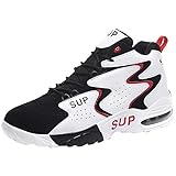 LMMZ Herren Basketball-Schuhe, High Top-Basketball-Trainer Air Cushion Turnschuhe läuft Mode Stoßdämpfung Basketball-Stiefel,Rot,42