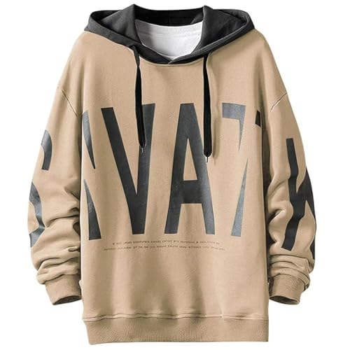 Moshtashio Sweat à Capuche Homme Sweatshirt pour Homme Sweat Hood Pull de Manches Longues Regular Fit Casual Automne Hiver(Kaki,L)