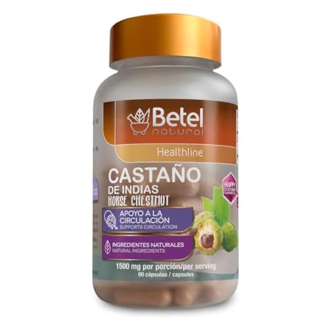 Betel Natural Premium Castano de Indias para la Circulacion 1500 mg - Horse Chestnut 90 Caps Cover