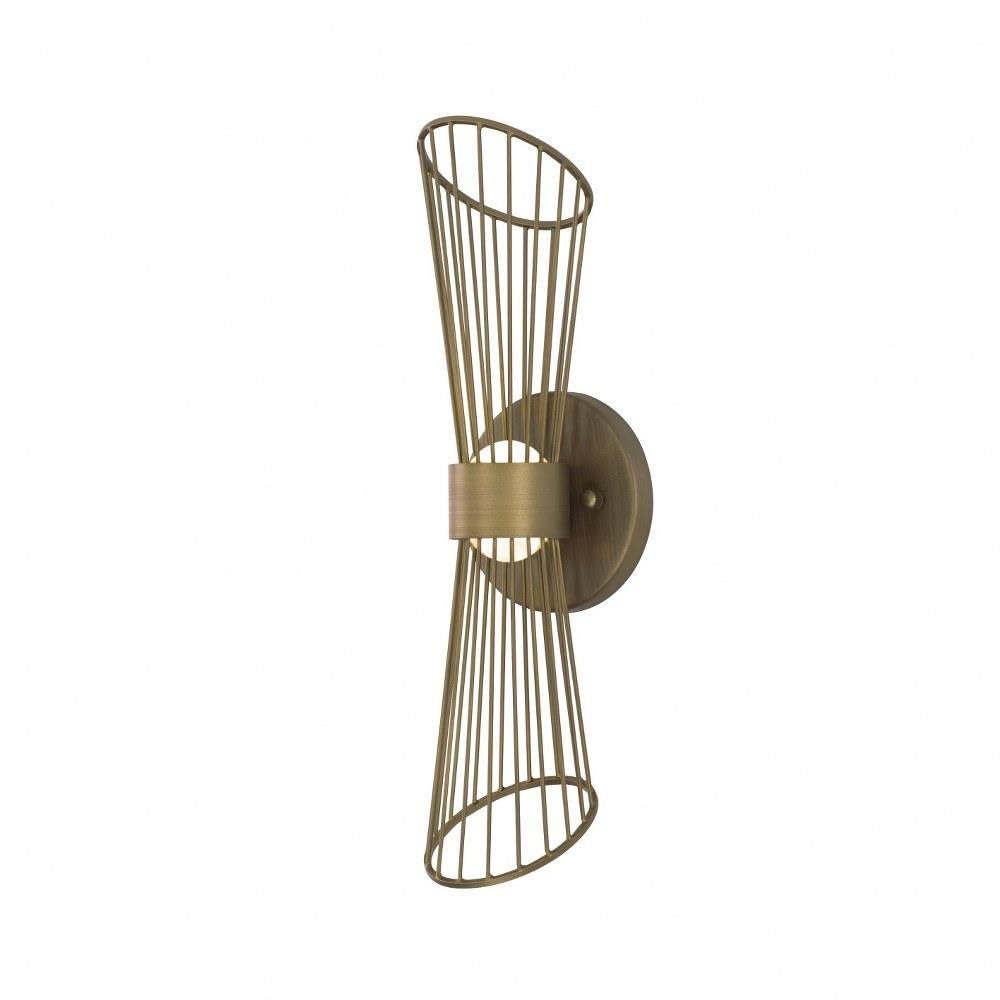 Maxim Zeta 7W 2 LED Wall Sconce with Natural Aged Brass Finish