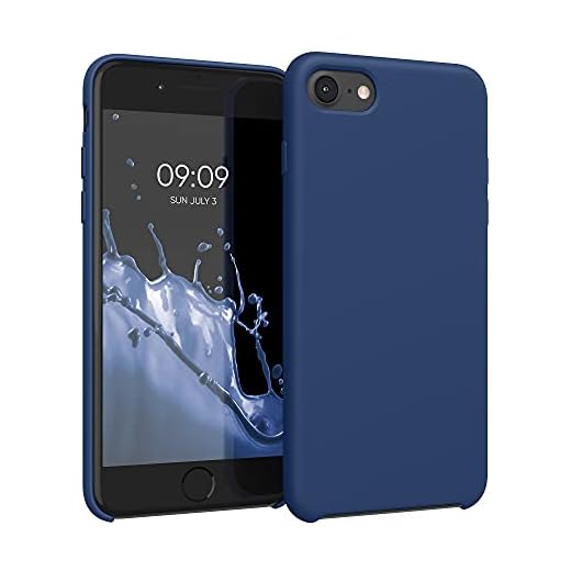 kwmobile Case Compatible with Apple iPhone SE (2022) / iPhone SE (2020) / iPhone 8 / iPhone 7 Case - TPU Silicone Phone Cover with Soft Finish - Navy Blue