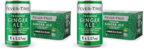 Image of Fever Tree Ginger Ale - Premium Quality Mixer - Refreshing Beverage for Cocktails & Mocktails. Naturally Sourced Ingredients, No Artificial Sweeteners or Colors - 150 ML Cans - Pack of 16