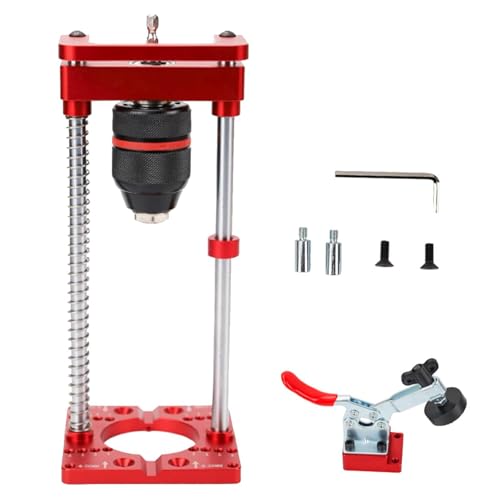 Support de Perceuse à Colonne, Guide de Perçage Portable Localisateur de Charnière de Support de Perçage Support de Perceuse à Main avec Mandrin à clé...