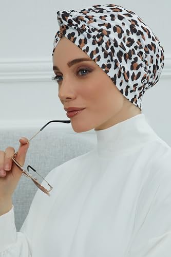 Aisha's Design Maharajah Instant Turban Hijab for Women Headwrap Lightweight Headscarf Modest Headwear for Women Indigo4