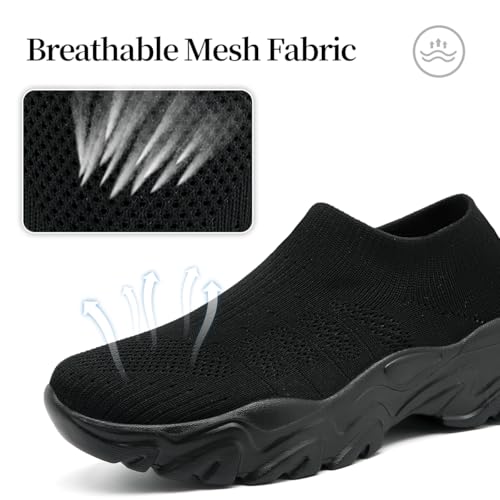 Women's Athletic Shoes Walking Running Tennis Sneakers Gym Fitness Leisure Fashion Height Increasing Shoes with Lightweight Mesh Soft Comfortable Anti-Slip2