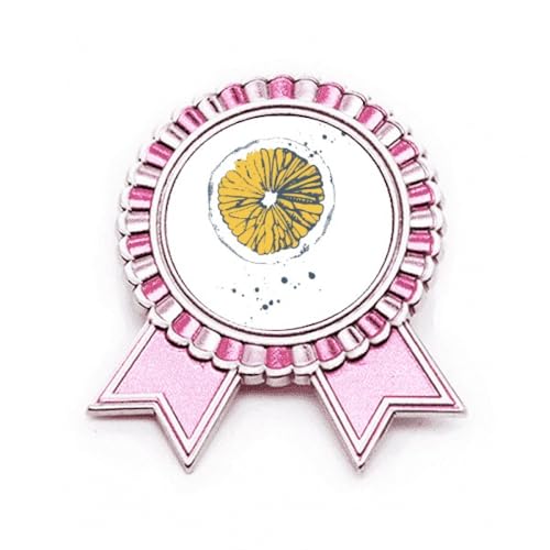 Broche rose citrons aquarelle en métal M idéale pour égayer un blazer de bureau