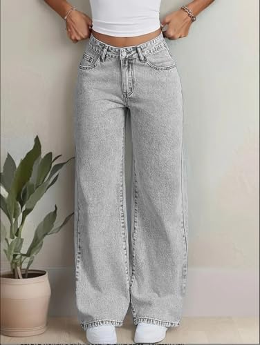 Image of Nifty Women's Denim Stretchable High Waist Light Wash Baggy Jeans || Back Pocket Bow tie Detail