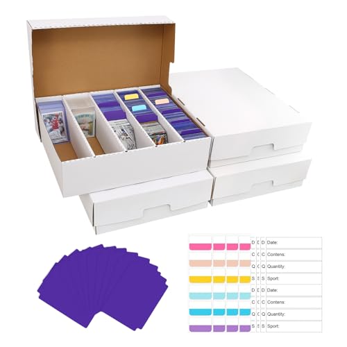 5 Row Trading Card Storage Box,3950-count Cardboard Storage Box w...