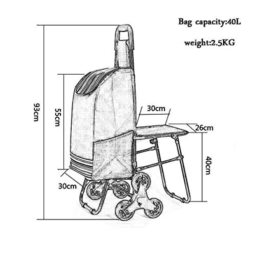 Einkaufstrolley Einkaufswagen Leichtes Treppensteige faltbare Einkauf Reise Lebensmittelhandel Warenkorb Koffer Gepäck 6… – Bild 3