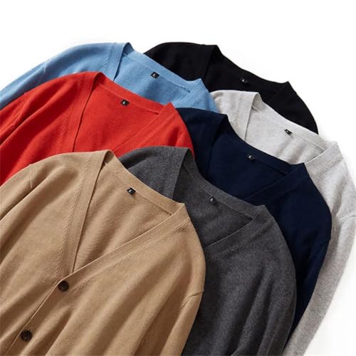 Mens Knit Sweater V-Neck Cardigan Casual Slim Fit Knitwear Sweater Men's Cotton Cardigan Sweaters Slim Fit Cardigans3