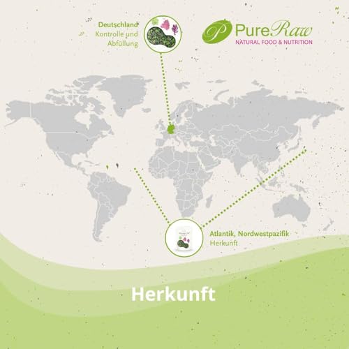Meeresalgen-Mix Bio Algen-Flocken Getrocknet Atlantik - Dulse Ulva Meersalat Nori (Roh Vegan) Seetang Mischung Umami-Würze für Salat, Dashi, Salzersatz - Organic Raw Dried Seaweed Flakes I PureRaw 25g